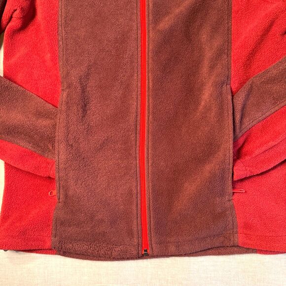 Columbia Ramshackle Fleece Jacket Men's Med Red Maroon Zipper Pockets‎ 2000s Y2K - Picture 4 of 13